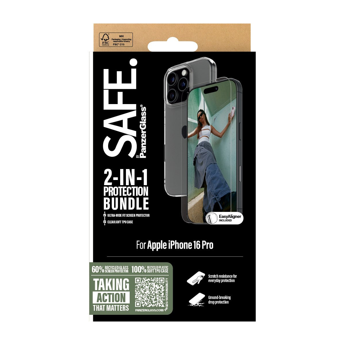 SAFE. by PanzerGlass® 2-in-1 Beskyttelsespakke iPhone 16 Pro